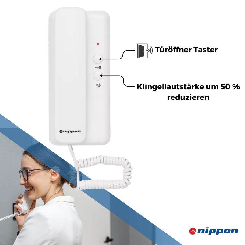 Nippon Haustelefon mit Türöffner-Taste und Lautstärkeregelung, Funktionsübersicht